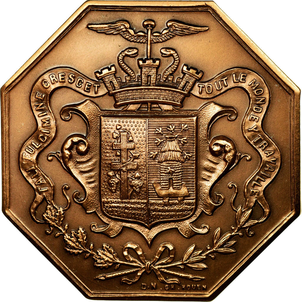 France, Token, Chambre de Commerce d'Elbeuf, 1862, MS(63), Bronze