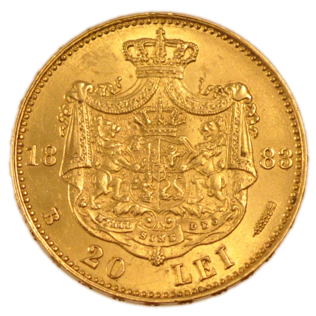 Romania, Carol I, 20 Lei, 1883, Bucarest, SPL-, Oro, KM:20