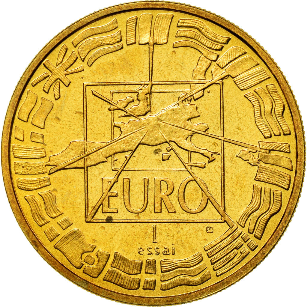 Francia, medaglia, Charles De Gaulle, 1 Euro Essai, 1996, Jimenez, SPL+, Rame