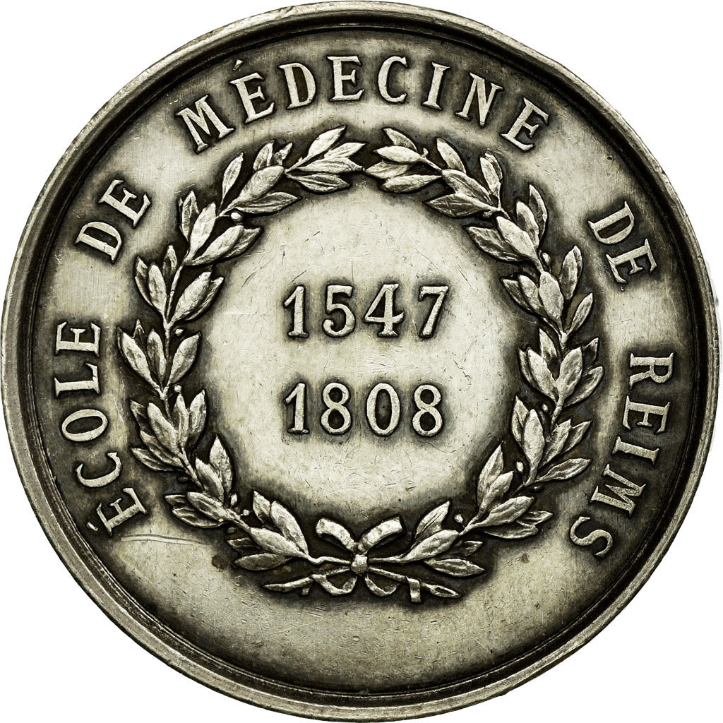 France, Medal, Ecole de Médecine de Reims, AU(55-58), Silver