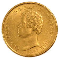 ITALIAN STATES, 20 Lire, 1847, Torino, KM #131.1, graded, PCGS, MS(63), Gold,...