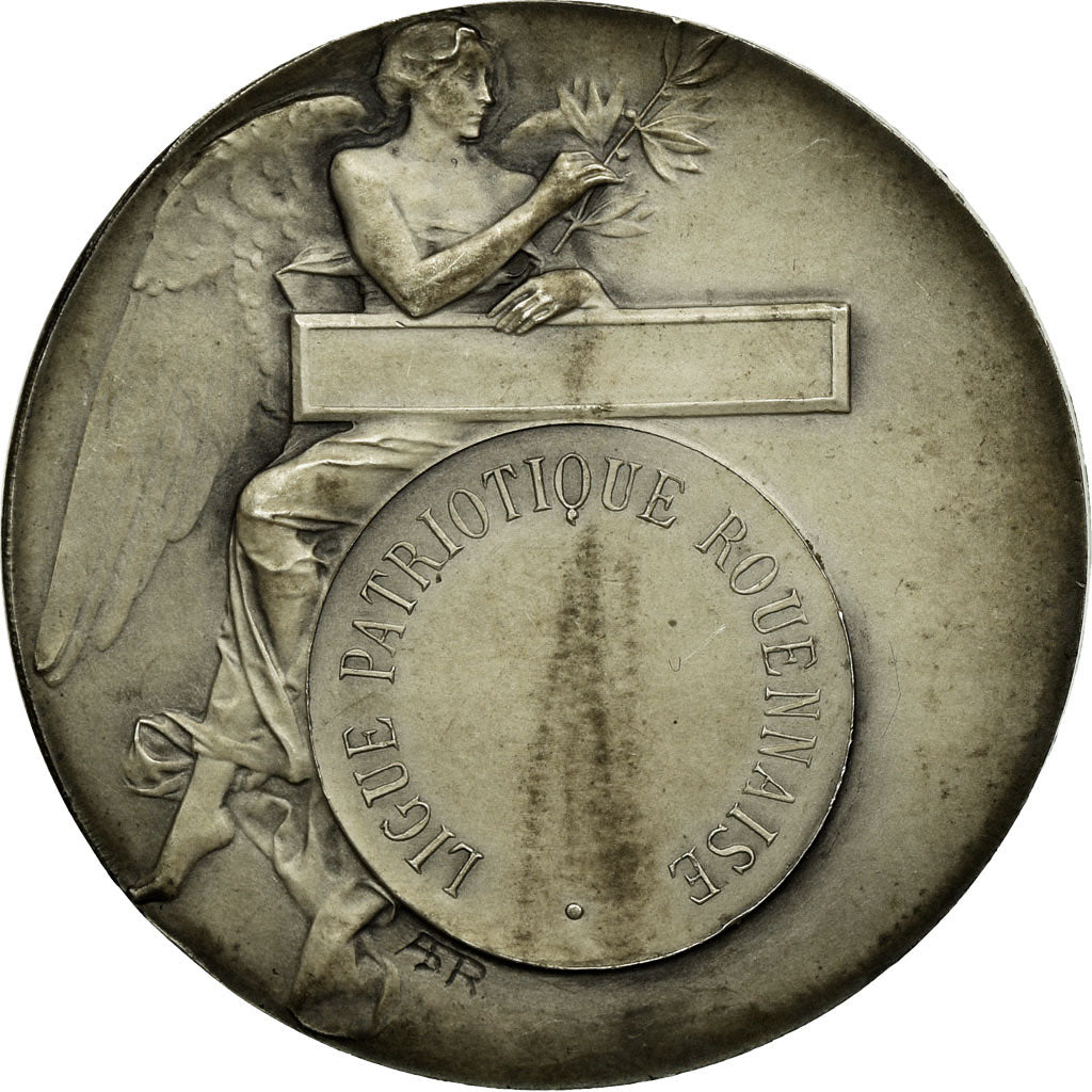 Frankreich, Medaille, Ligue Patriotique Rouennaise, Rivet, VZ, Silvered bronze