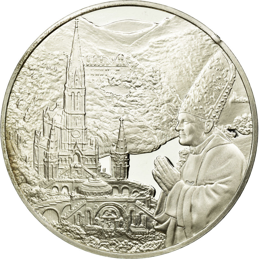 Frankrijk, Medaille, Jean-Paul II, Pélerinage à Lourdes, 1983, FDC, Zilver