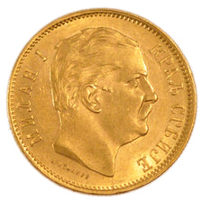 SERBIA, 10 Dinara, 1882, Vienne, KM #16, AU(55-58), Gold, 3.30