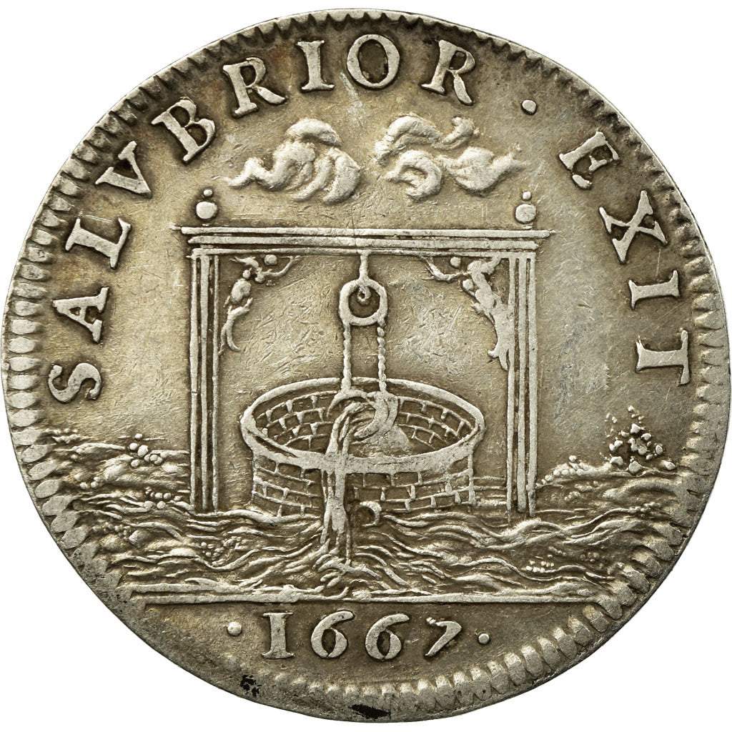 France, Jeton, Louis XIV Le Grand, La Vérité ou l'Irrigation, 1667, TTB+