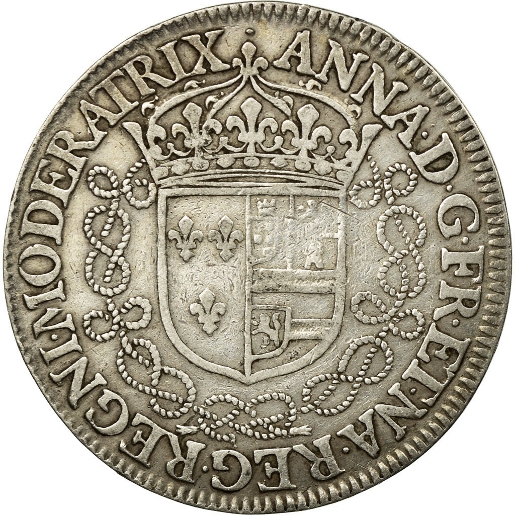 France, Jeton, Louis XIV, Anne d'Autriche, Régence, 1646, TTB, Argent