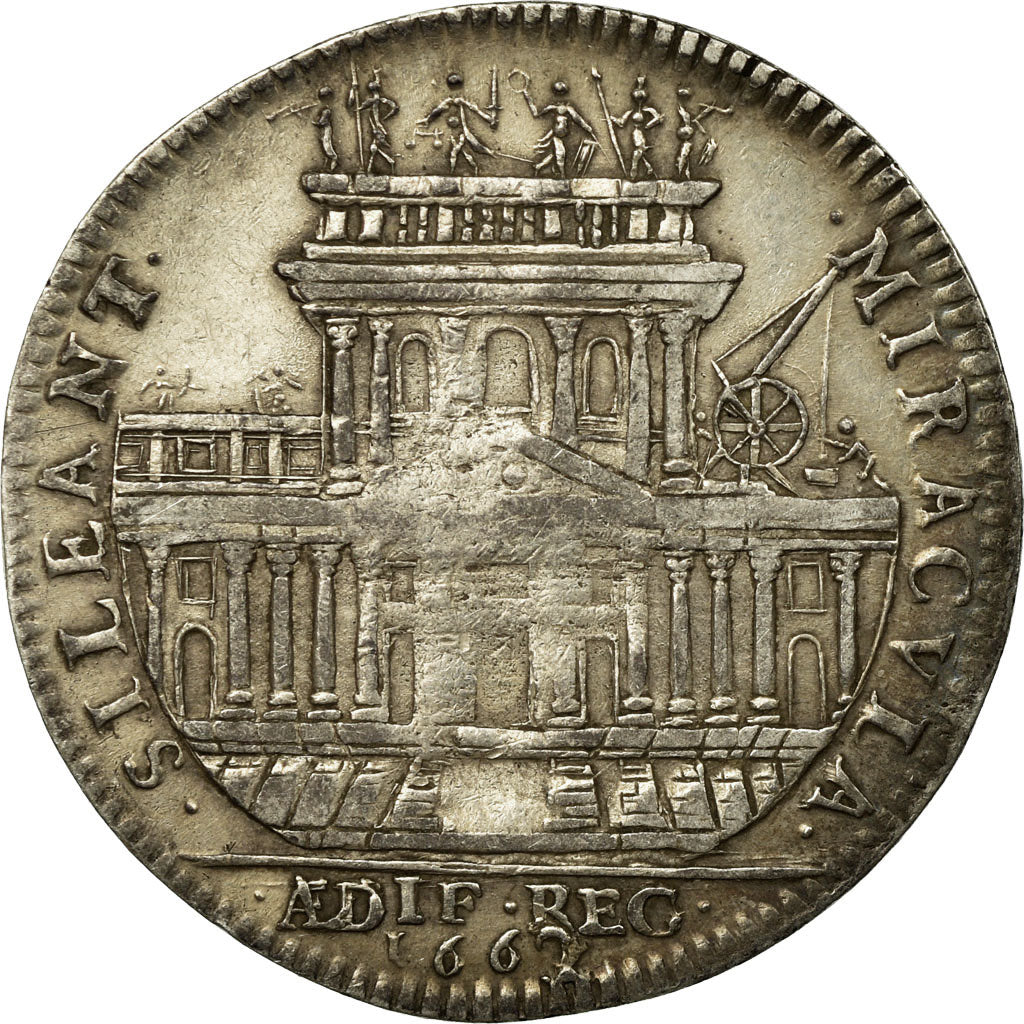 France, Token, Louis XIV, Bâtiments du roi, VF(30-35), Silver