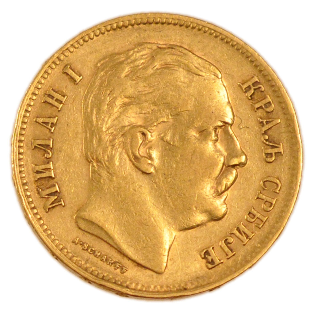 Serbia, Milan I, 20 Dinara, 1882, Vienne, BB+, Oro, KM:17.1