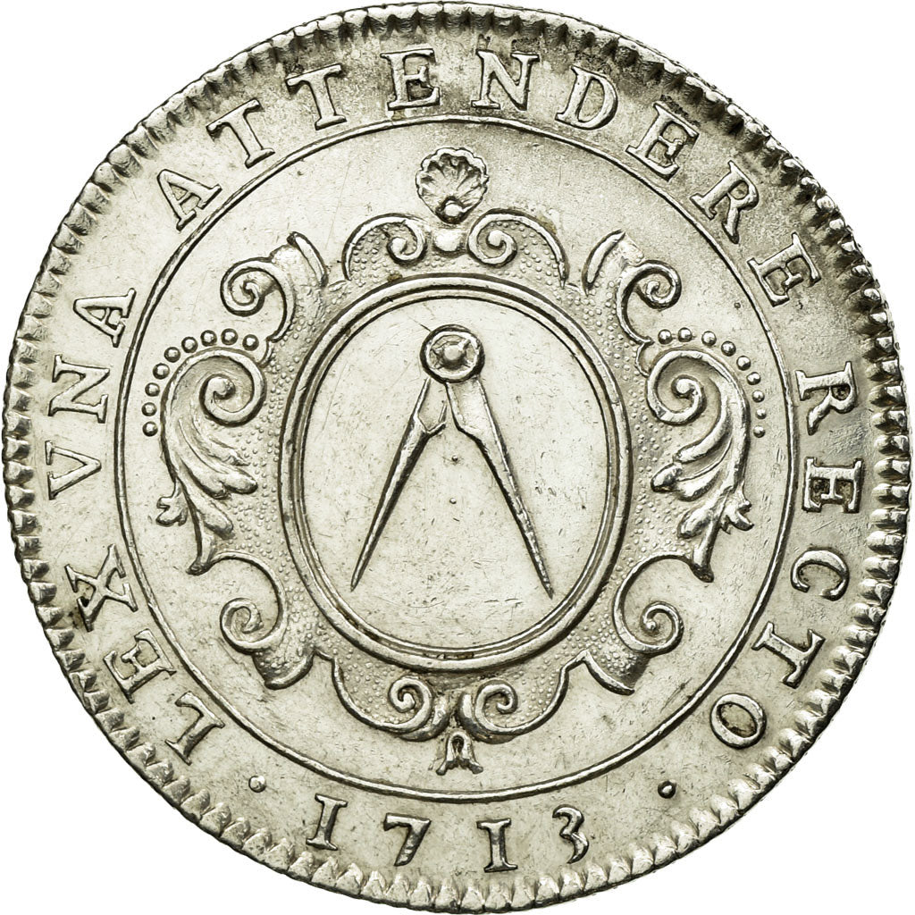 France, Token, Masonic, Trésoriers des Etats de Prouence, 1713, AU(55-58)