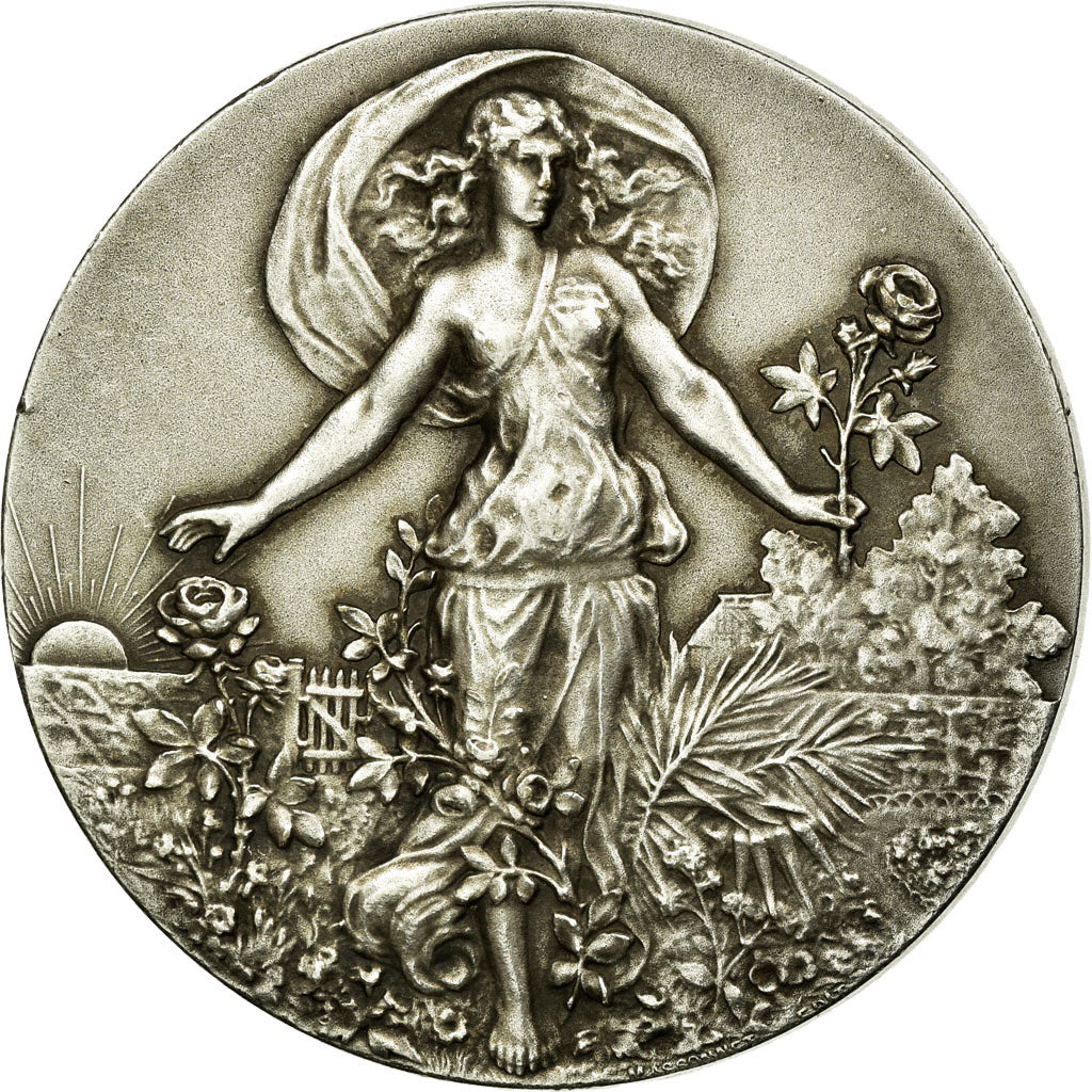 France, Medal, Horticulture, Jardins, MS(60-62), Silvered bronze