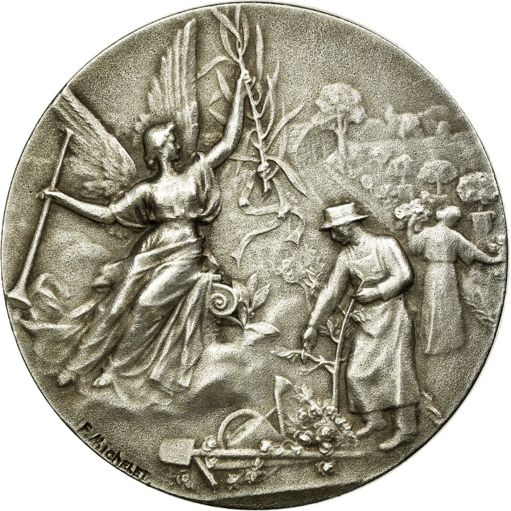France, Medal, Horticulture, Jardins, Michelet, AU(55-58), Silvered bronze