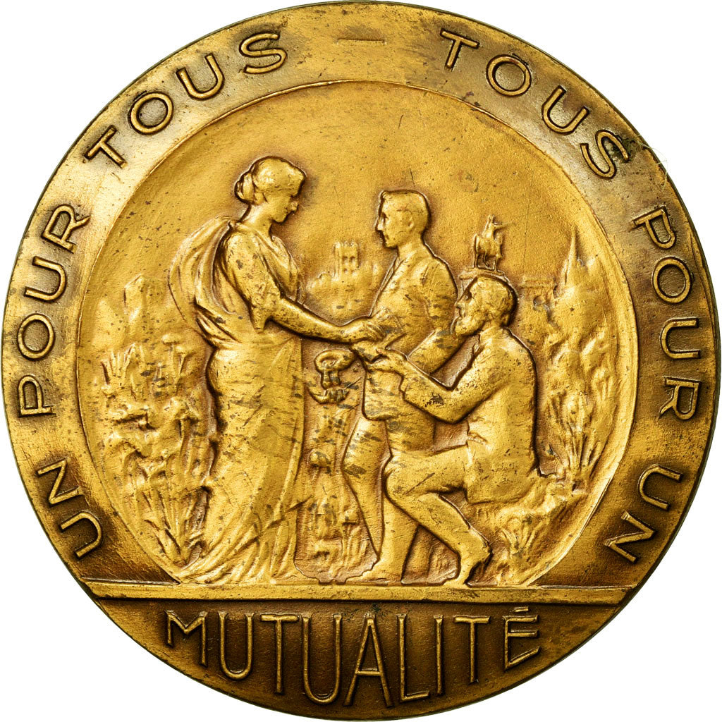 France, Medal, Mutualité, Solidarité, Annezin, 1890, AU(55-58), Bronze
