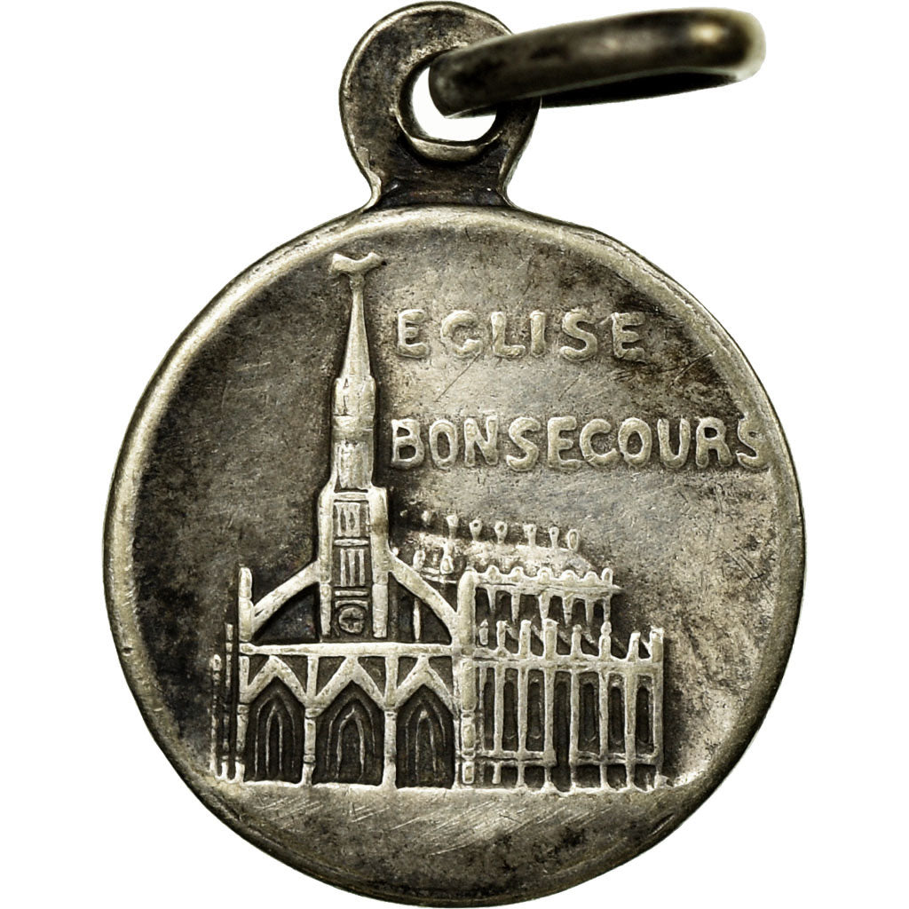 Francja, Medal, Religion, Notre Dame de Bonsecours, AU(50-53), Brąz posrebrzany