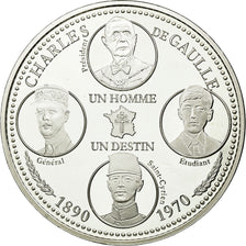 France, Médaille, Charles De Gaulle, L'Homme du Destin, FDC, Argent