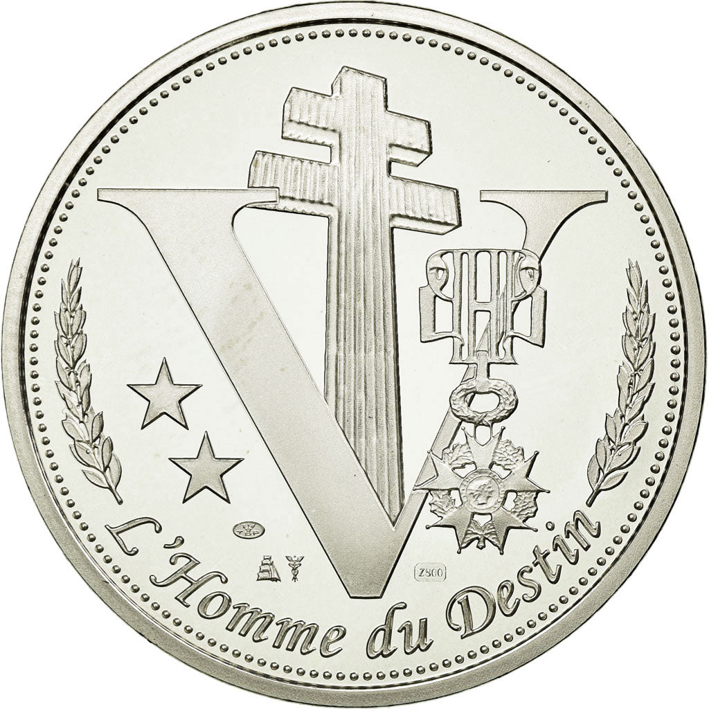 France, Médaille, Charles De Gaulle, L'Homme du Destin, FDC, Argent
