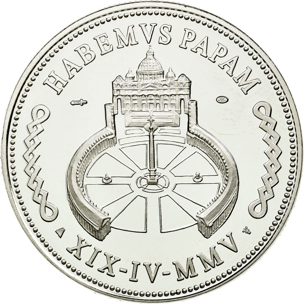 Vaticano, medaglia, Le Pape Benoit XVI, 2005, FDC, Argento