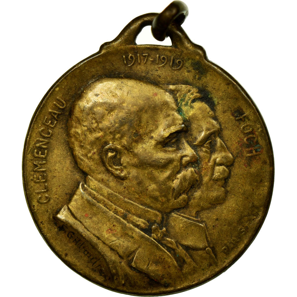 Francia, medaglia, Clémenceau-Foch, Au Bon Marché, Paris, 1919, Gilbault, BB