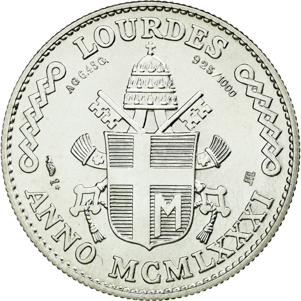 Vatican, Medal, Jean-Paul II, Lourdes, 1981, Rousseau, MS(65-70), Silver