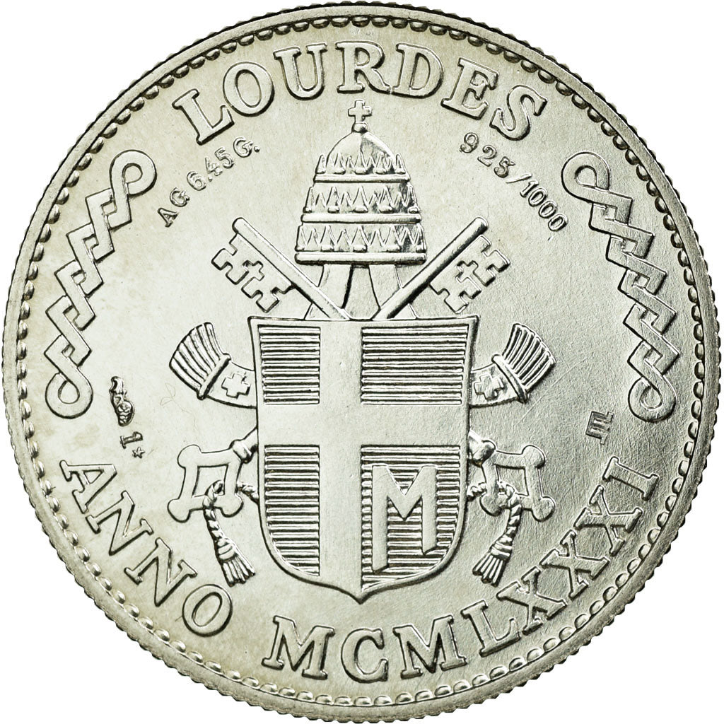 Vatican, Médaille, Jean-Paul II, Lourdes, 1981, Rousseau, FDC, Argent