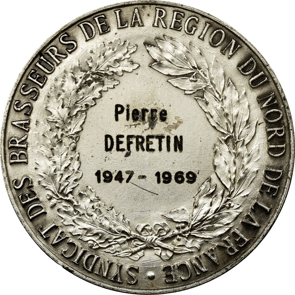 France, Medal, Syndicat des Brasseurs de la Région du Nord de la France, 1969