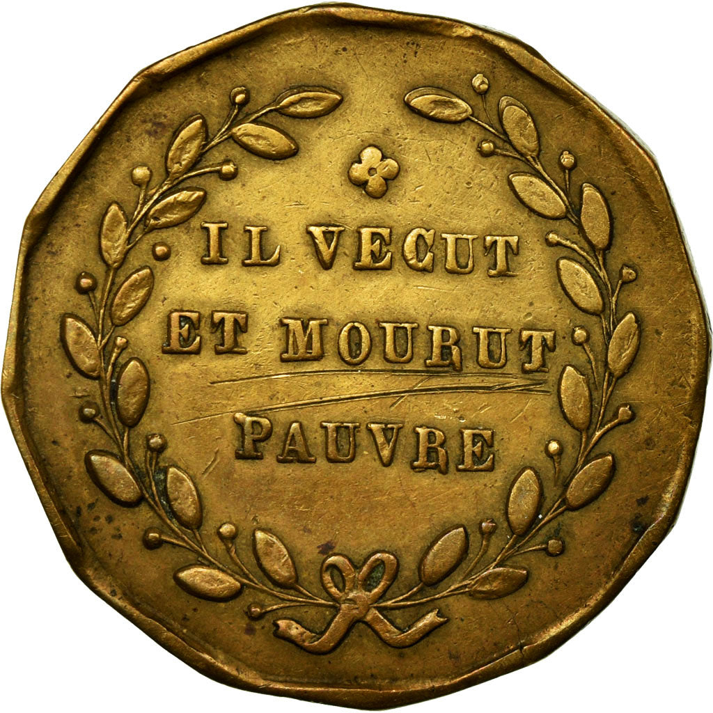 France, Medal, Le Maréchal Drouet, Reims, 1844, AU(50-53), Brass