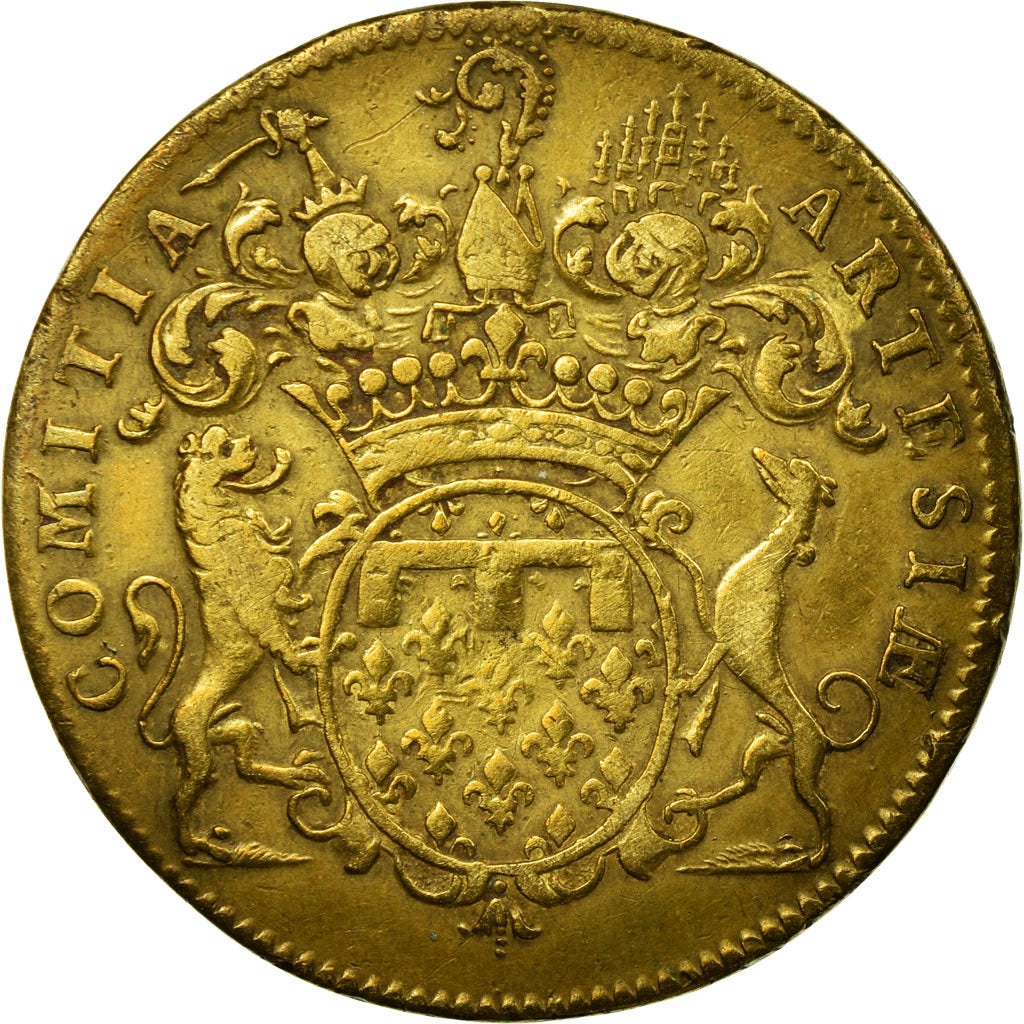France, Token, Louis XV, Etats d'Artois, VF(30-35), Brass, Feuardent:6895