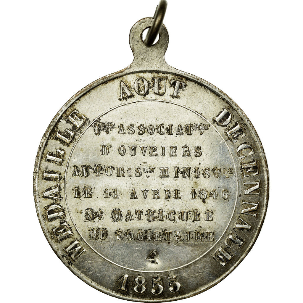 Francia, Token, Assurances, Société de Bienfaisance Mutuelle, Brest, 1855, BB