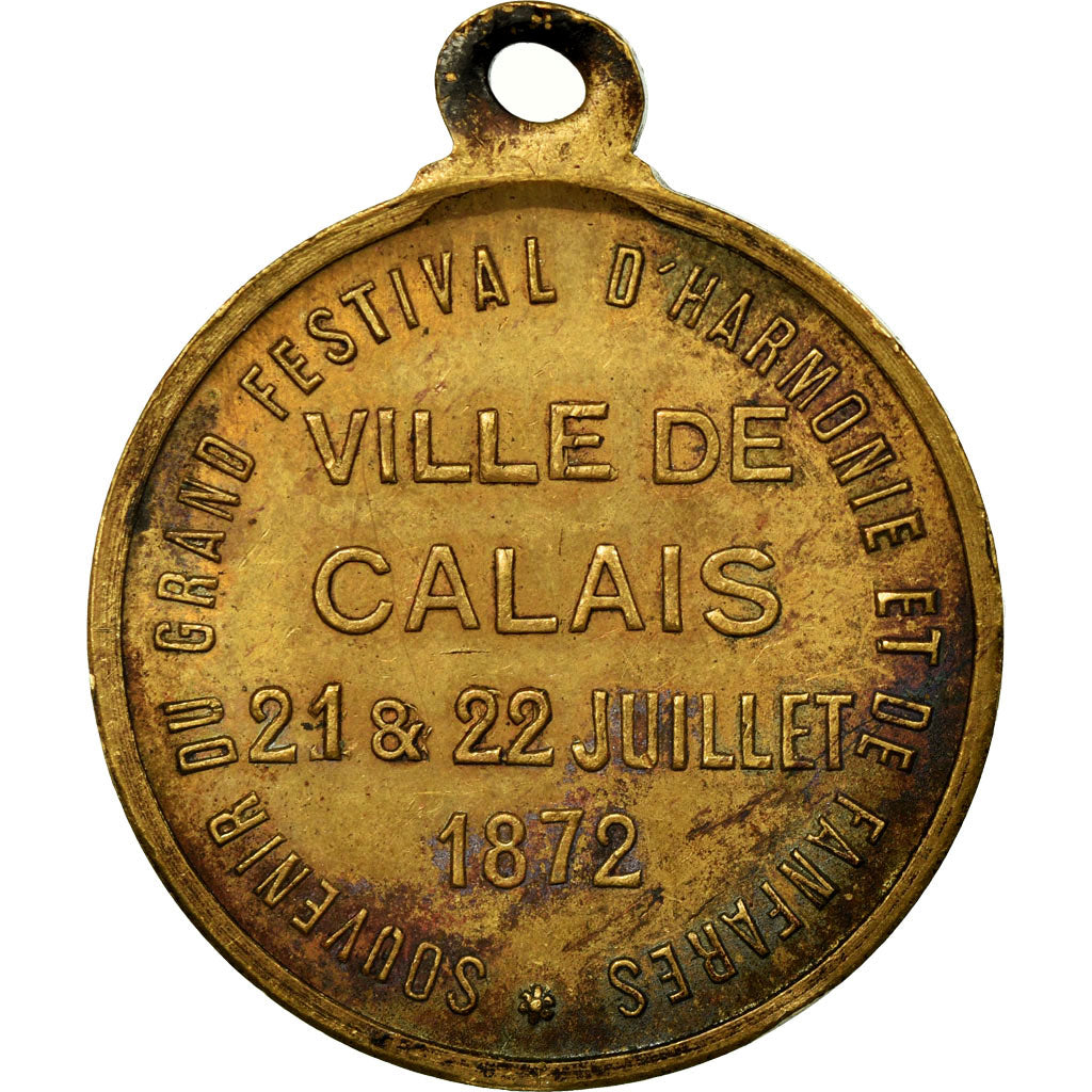 Francia, Token, Grand festival d'Harmonie et de Fanfares, Calais, 1872, MBC+