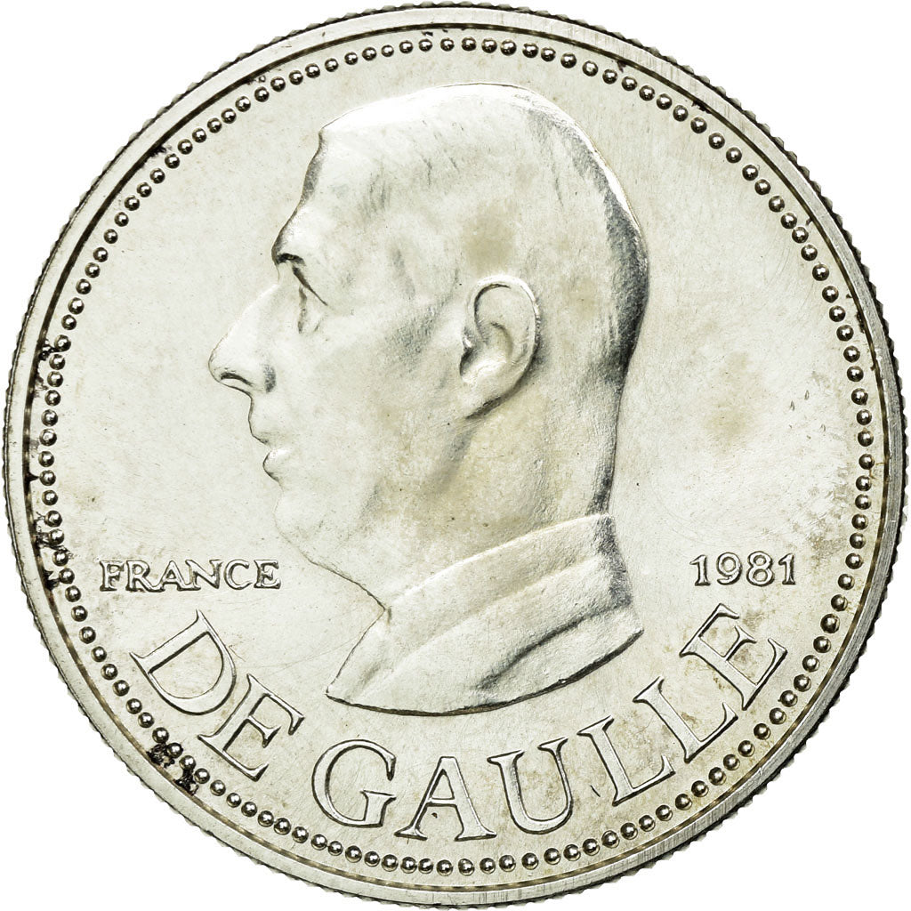 France, Medal, Politique, De Gaulle, 1981, MS(65-70), Silver