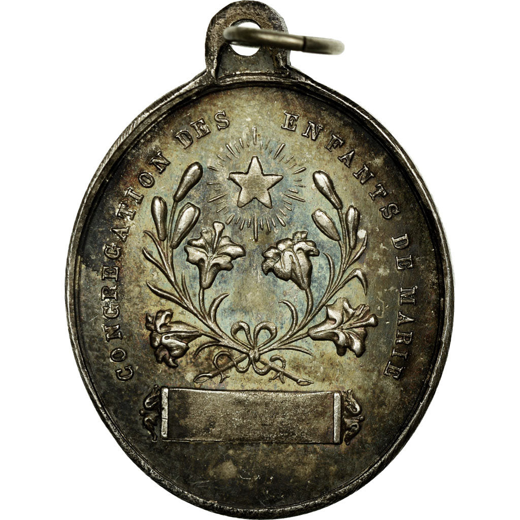 France, Médaille, Congrégation des enfants de Marie, TTB+, Silvered bronze