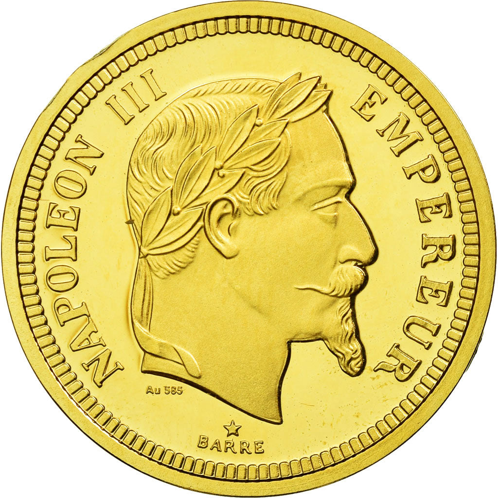 Frankrijk, Medaille, Reproduction de la 100 Francs Or Napoléon III 1861, FDC