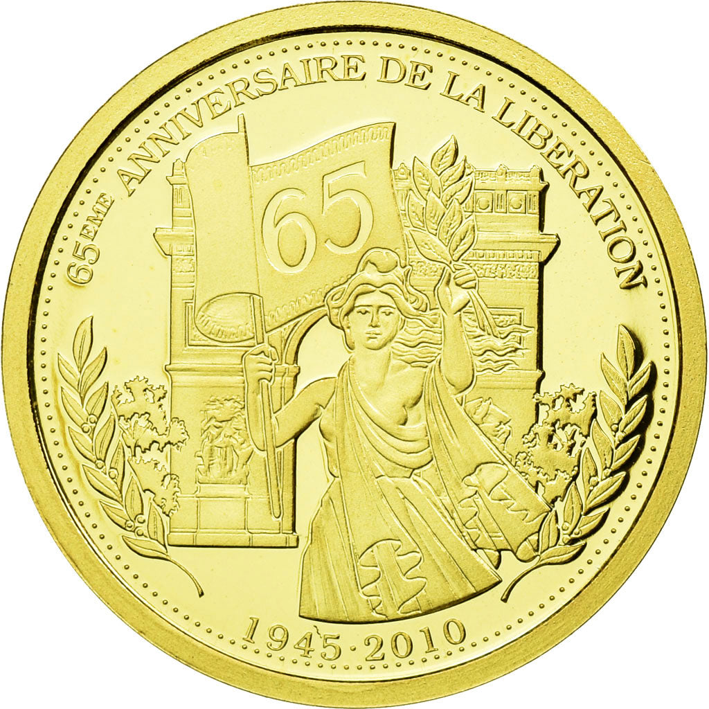 Frankreich, Medaille, 65ème Anniversaire de la Libération, STGL, Gold