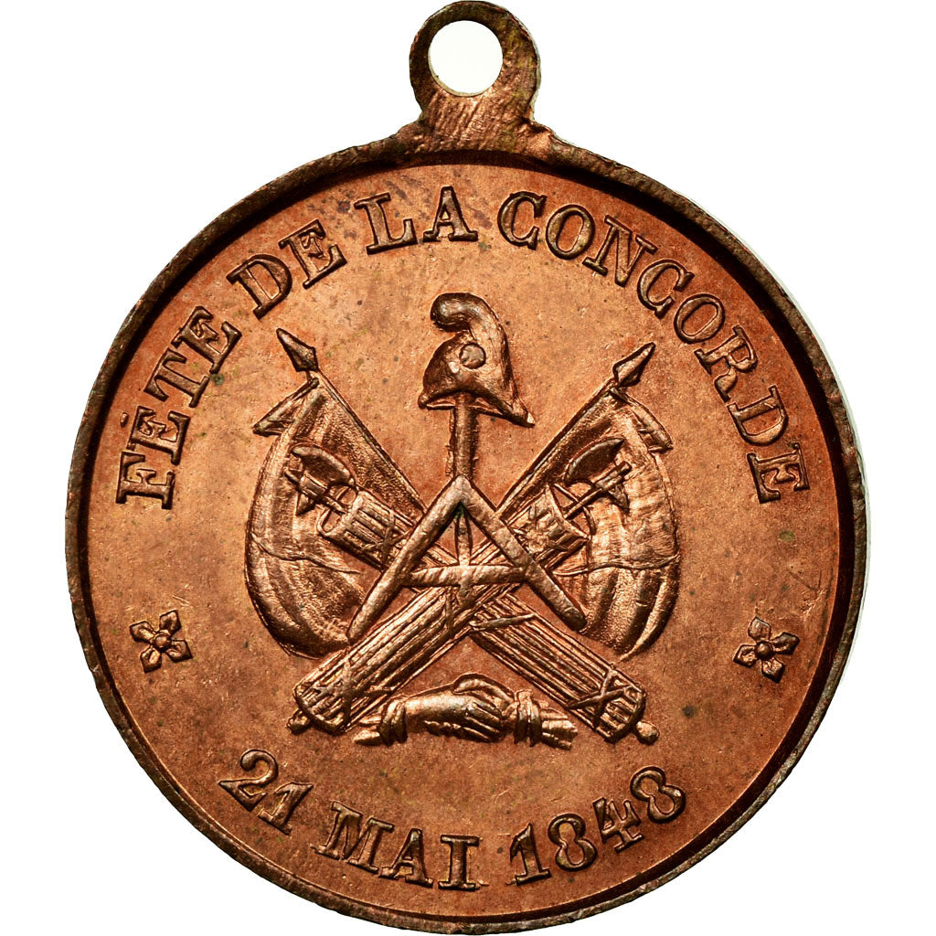 France, Medal, Fête de la Concorde, Fête du Champs de Mars, 1848, AU(55-58)