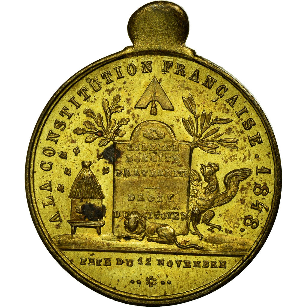 France, Medal, Deuxième République, révolution, Constitution, 1848