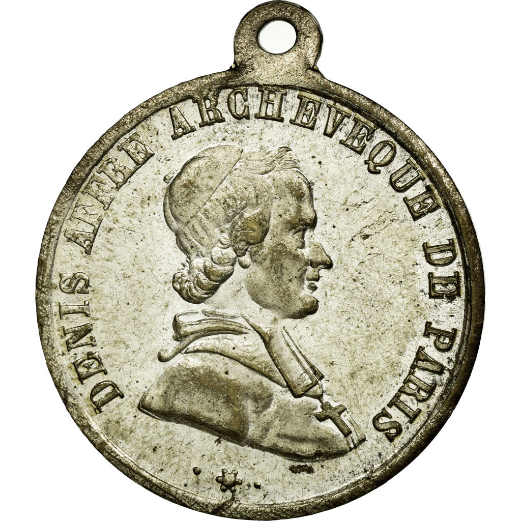 France, Médaille, Révolution, Denis Affre, Archevêque de Paris, 1848, TB+