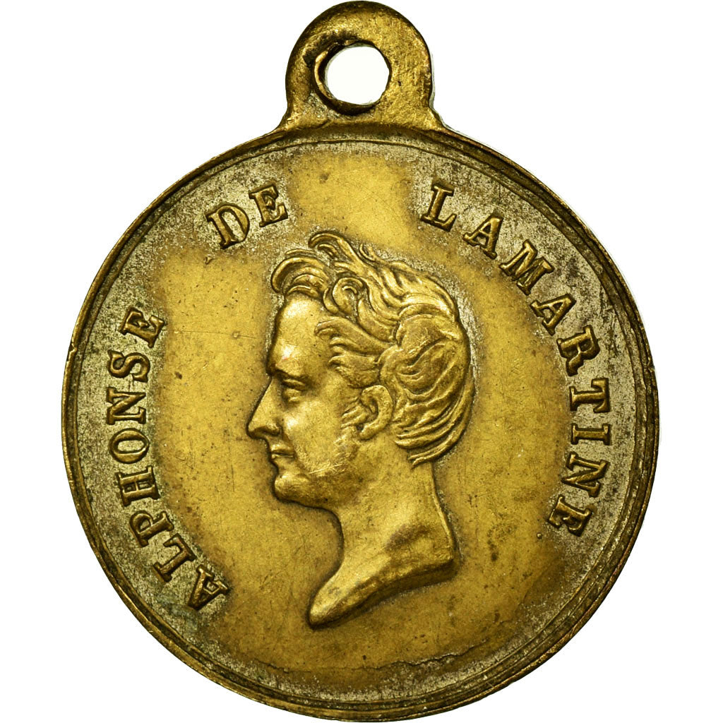 France, Medal, Révolution, Alphonse de Lamartine, 1848, VF(30-35), Copper