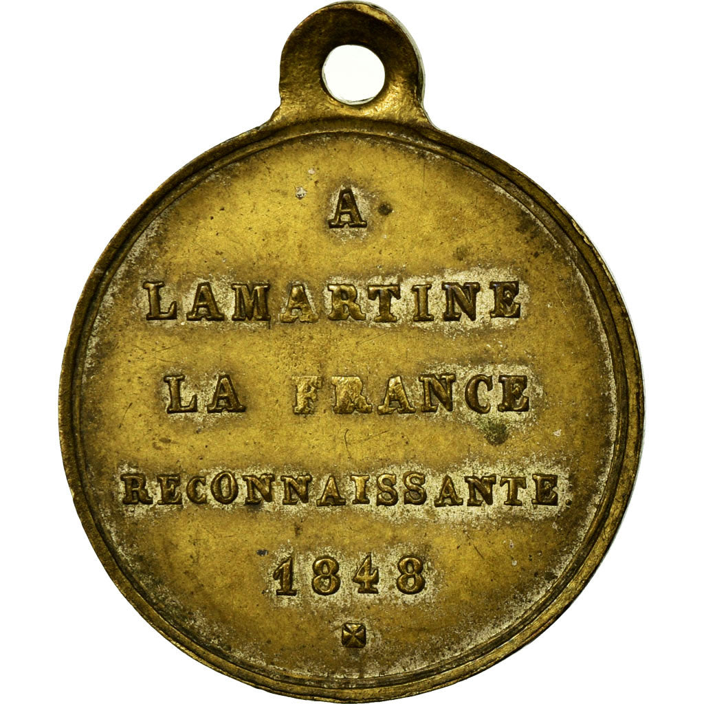 France, Medal, Révolution, Alphonse de Lamartine, 1848, VF(30-35), Copper
