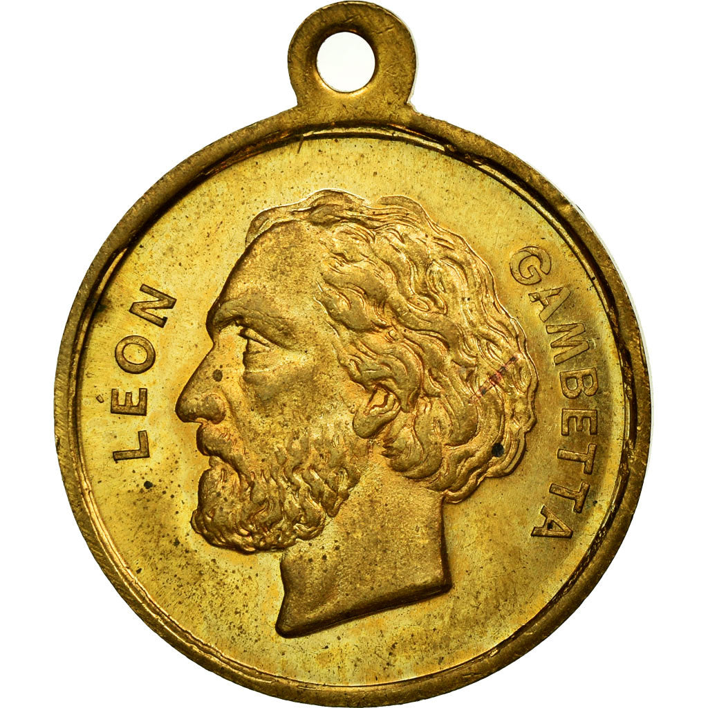 Francja, Medal, Léon Gambetta, La République en Armes, 1870, AU(55-58)