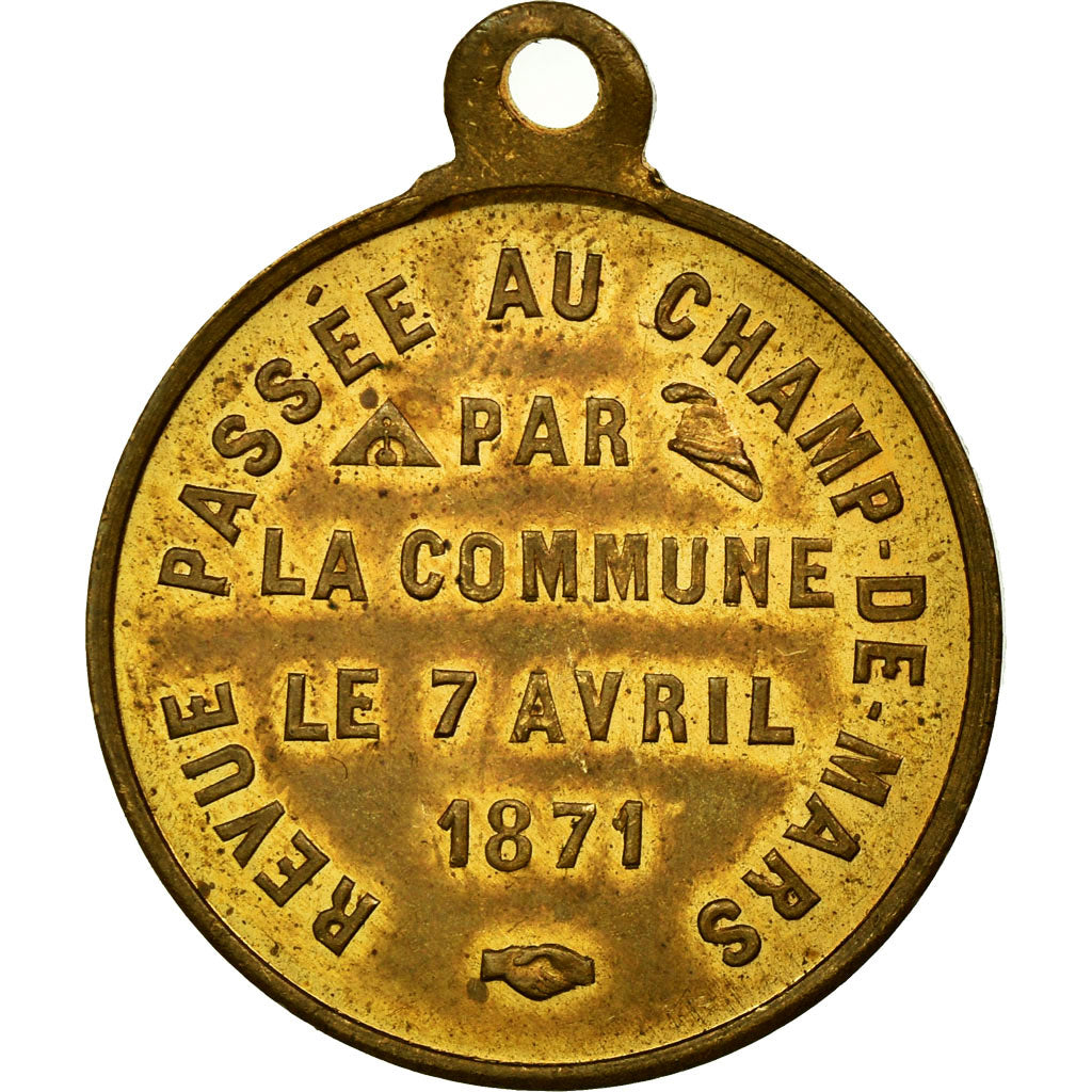 France, Médaille, Revue Passée au Champs de Mars, Commune, Paris, 1871, SUP+