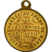 France, Médaille, Revue Passée au Champs de Mars, Commune, Paris, 1871, SUP+
