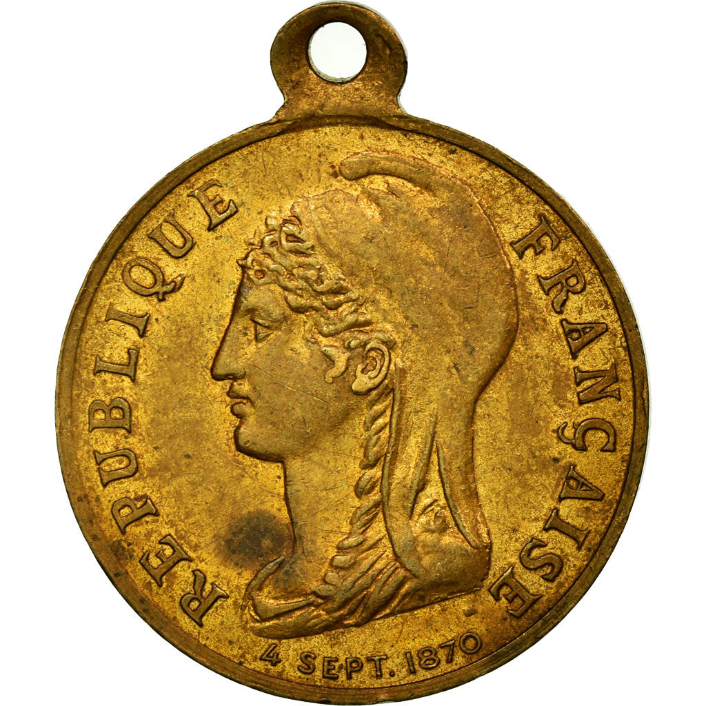 Francia, medaglia, Le Gouvernement de la Défense Nationale, 1870, BB+, Ottone