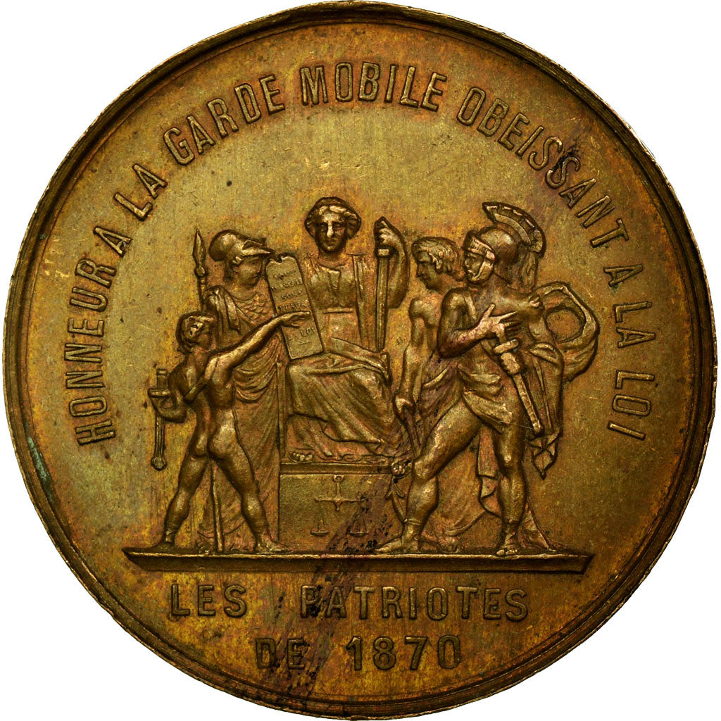 France, Médaille, Union Patriotique, Honneur à la Garde Mobile, 1870, SUP