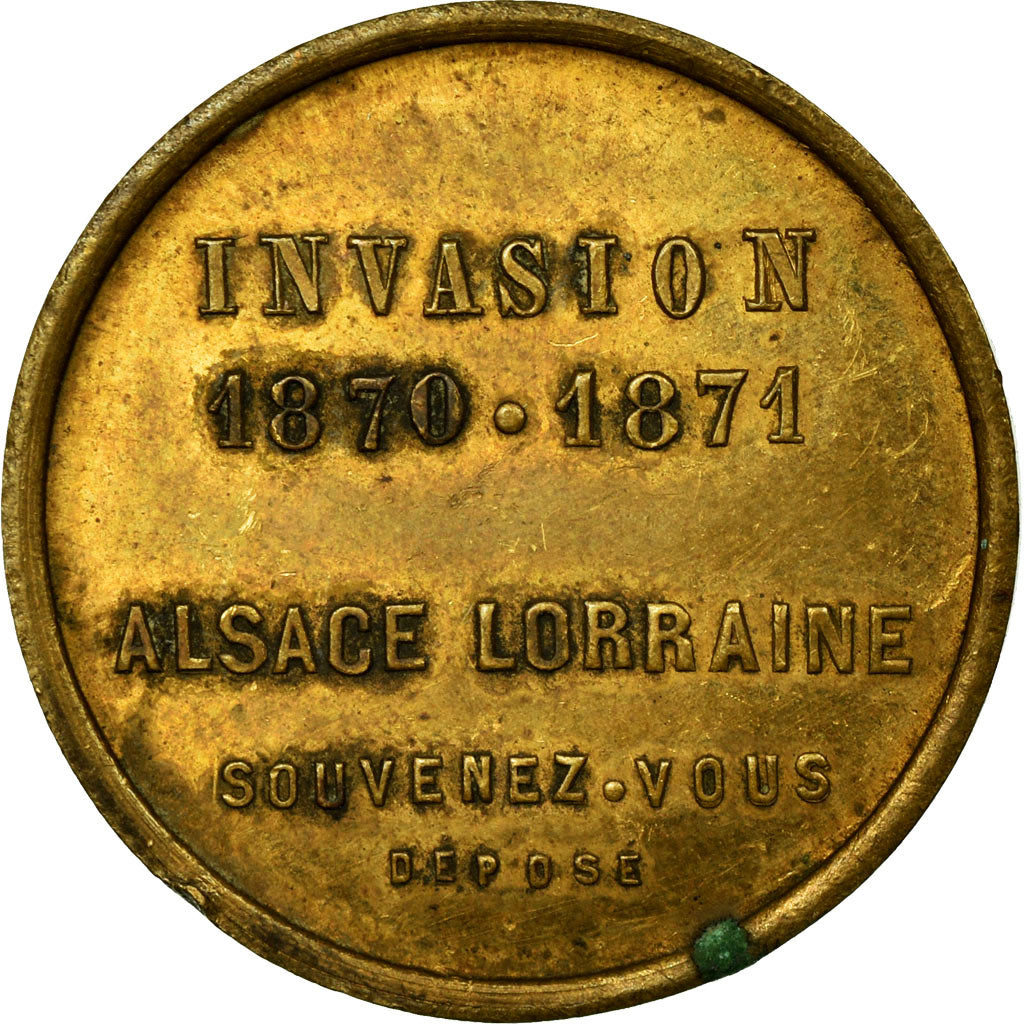 France, Médaille, Ligue Anti-Prussienne, Invasion Alsace-Lorraine, 1870-1871