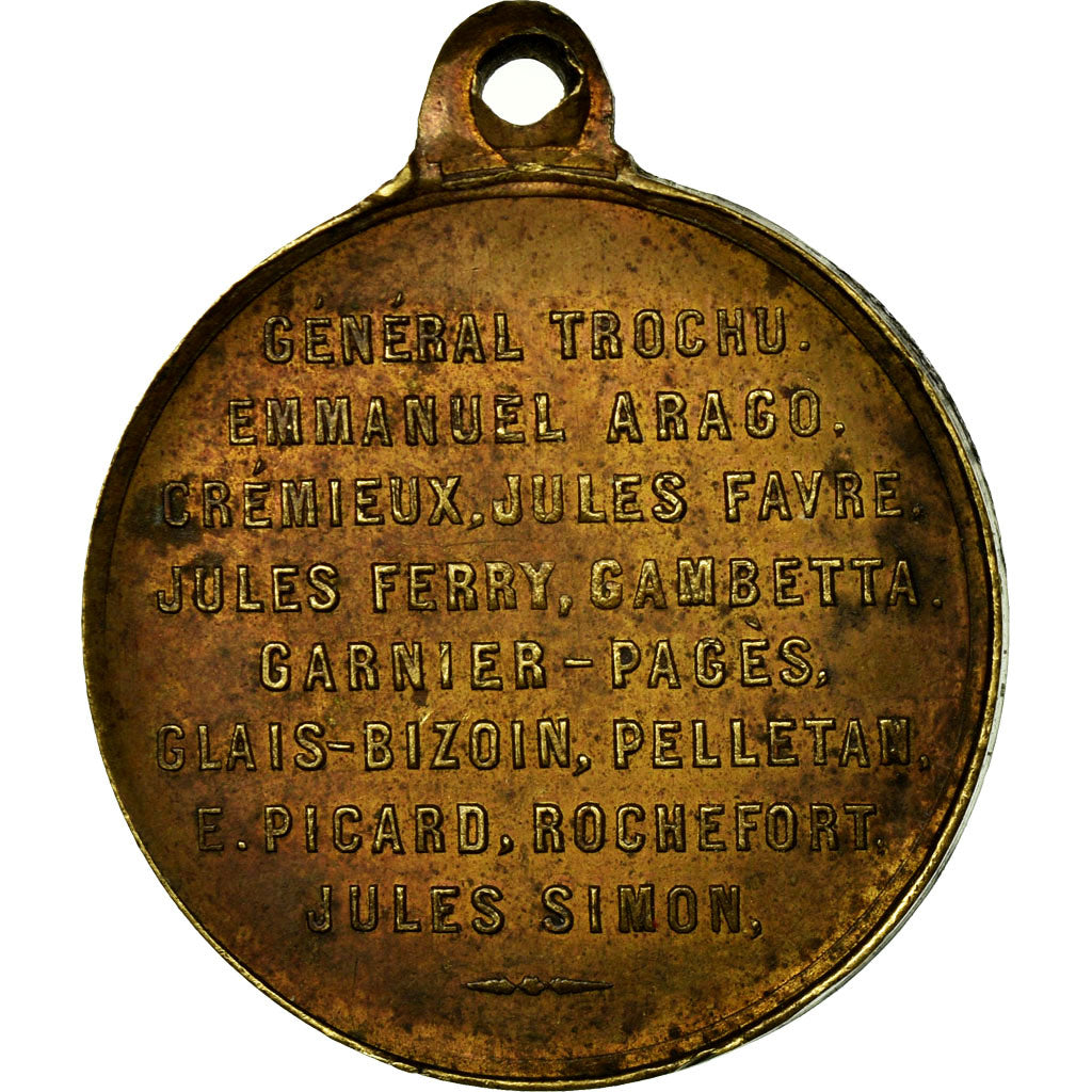 France, Médaille, Troisième République, Marianne, 1870, TTB, Cuivre