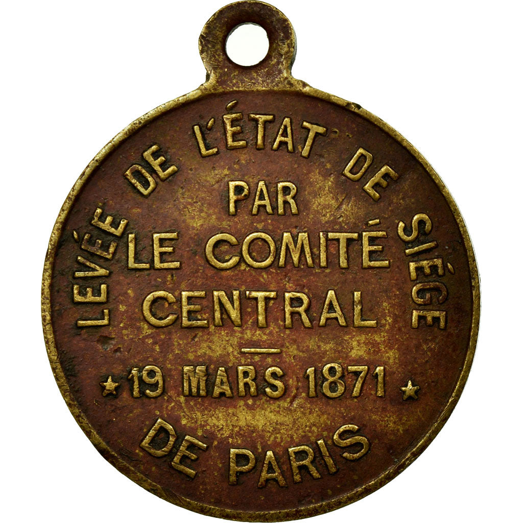 France, Médaille, Levée de l'Etat de Siège par le Comité Central de Paris