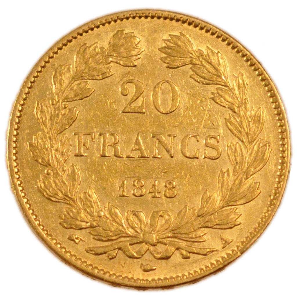 Francia, Louis-Philippe, 20 Francs, 1848, Paris, SPL, Oro, KM:750.1, Gadoury:...