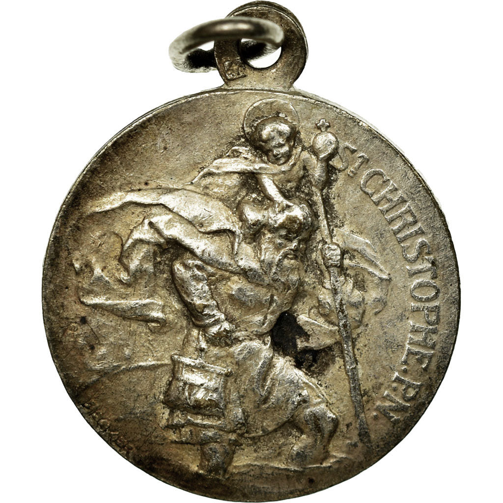 France, Medal, Religion, Saint Christophe, AU(50-53), Silvered bronze