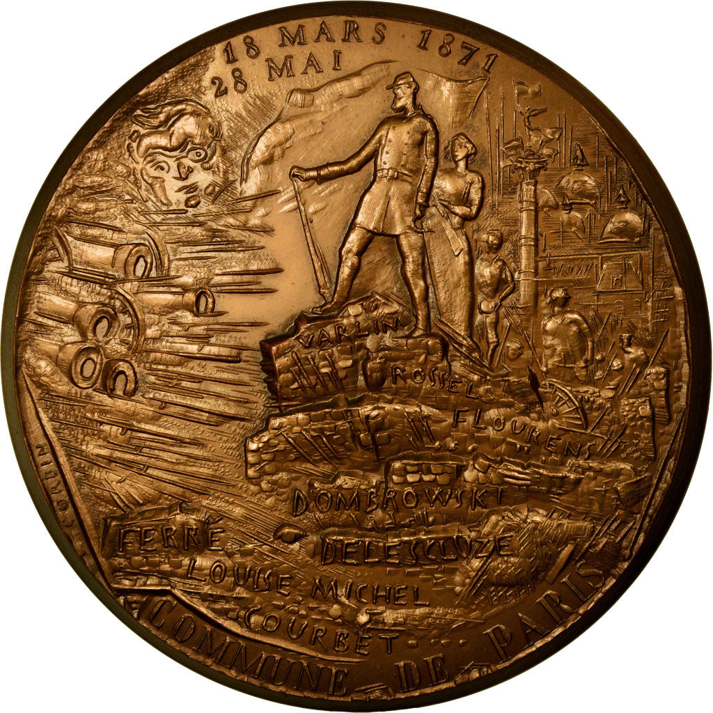 France, Medal, Centenaire de la Commune de Paris, Victor Hugo, 1975, Corbin