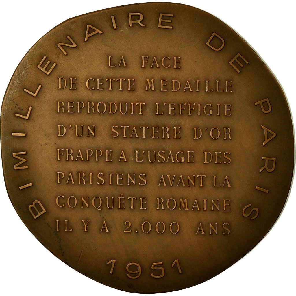 France, Médaille, Bimillénaire de Paris, Statère d'Or, 1951, SPL, Bronze