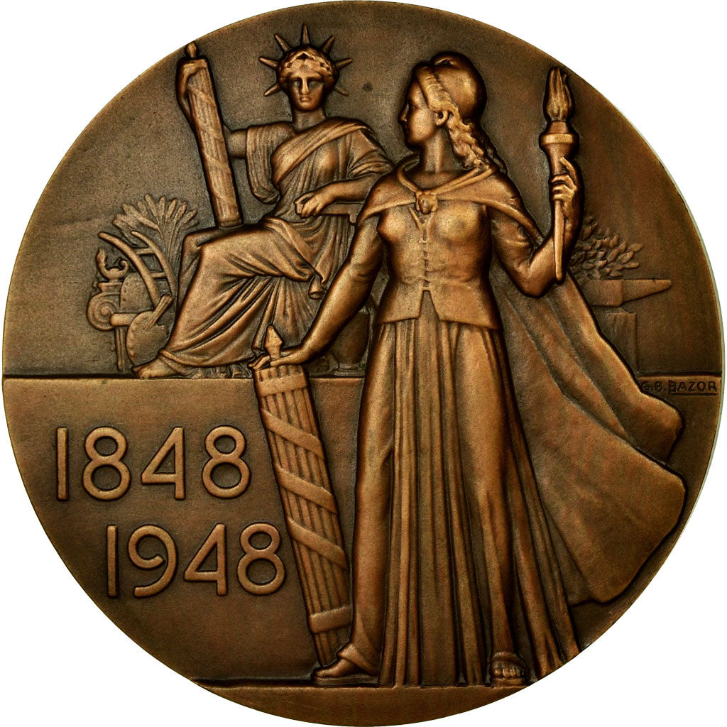 France, Medal, Centenaire de l'Abolition de l'Esclavage, 1948, Bazor, MS(63)